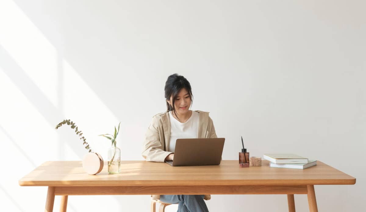 Woman working at desk