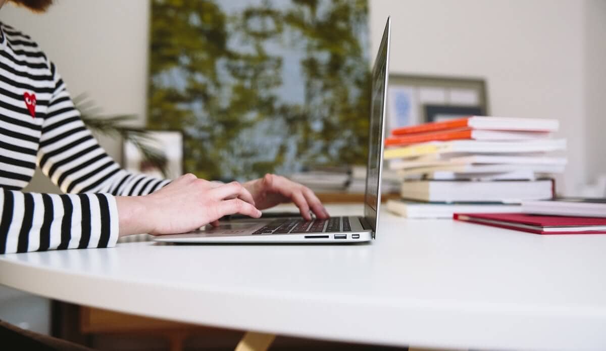 Woman using laptop